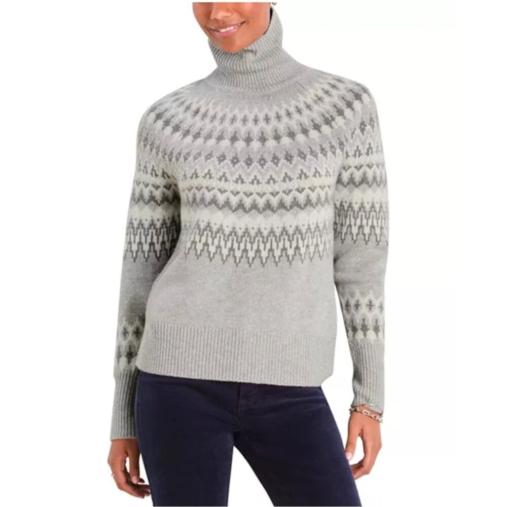 Vineyard Vines Light Gray Heather Nordic Turtleneck Sweater Size XL NWT